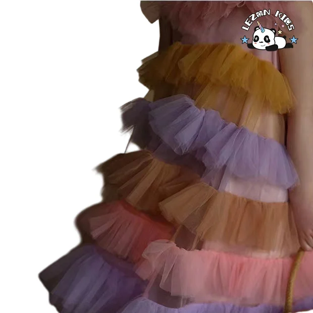 LEZONKIDS - Best New Product of 2024 colorful cute soft tulle cake frocks latest children dress designs